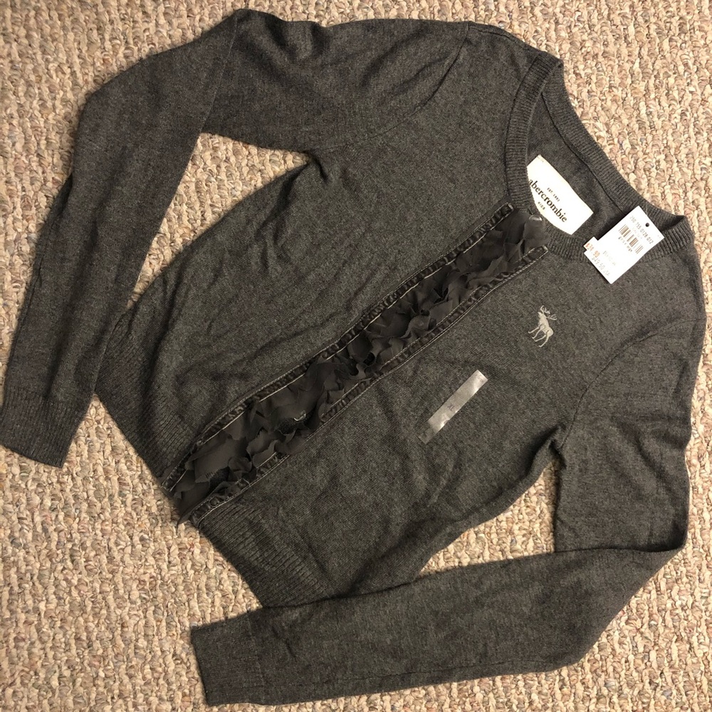 Abercrombie Button Down Ruffled Crop Top